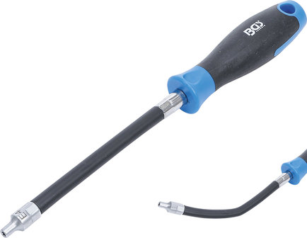 Flexible screwdriver with round handle E-profile