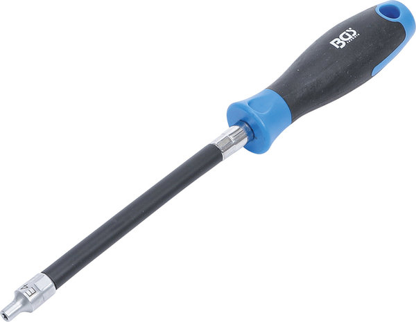 Flexible screwdriver with round handle E-profile