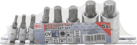Impact Bit Socket Set Spline (for XZN) M4 - M16 8 pcs