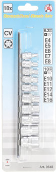 Socket Set, E-Type | 6.3 mm (1/4) Drive | E4 - E16 | 10 pcs.
