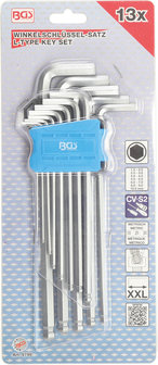 Allen key set extra long with ball head 1.5 - 10 mm 13 pcs