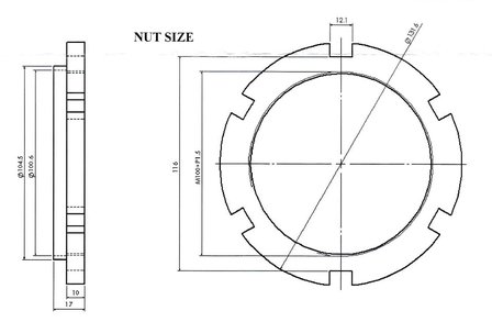 Rear wheel nut socket MAN TGA