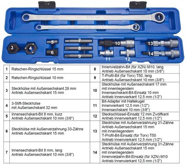 Alternator Freewheel Tool Set 14 pcs