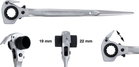 Scaffolding Ratchet 4-in-1 - 19 x 22 mm