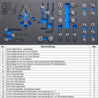 Cylinder Head Drilling Gauge Tool Set 28 pcs