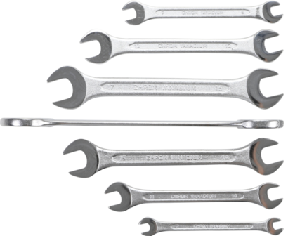 Double Open End Spanner Set 6 x 7 - 19 x 22 mm 7 pcs