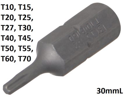 Bit (5/16) external hexagon T profile (for Torx)