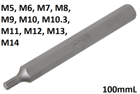 Bit length 100mmL (3/8) Drive Spline (for RIBE)