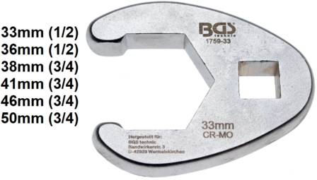 Crowfoot Spanner (1/2) &amp; (3/4) Drive