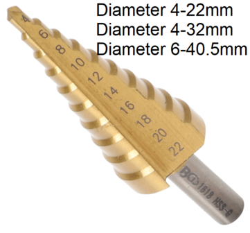 Step Drill titanium-nitrided