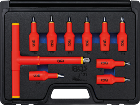 VDE Bit Socket Set 12.5 mm (1/2) Drive T-Star T20 - T55 10 pcs