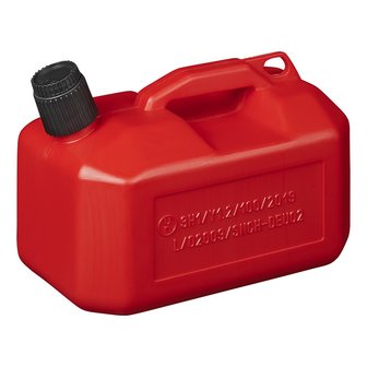 Fuel can 5L plastic red UN-approved (low model)