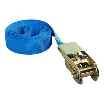 Tie down strap blue with ratchet 5 meter