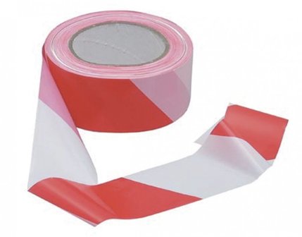 Tape outlet red-white 80mm
