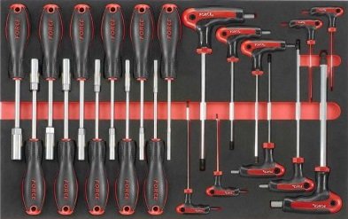 Foam Hex nut driver &amp; Hex-ball grip key set 21pc