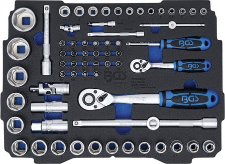 Foam Tray for BGS BOXSYS1 &amp; 2: Socket Set 6.3 mm (1/4) / 12.5 mm (1/2) BGS systainer&reg; 65 pcs