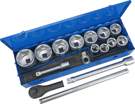 Socket Set, 16 pcs 1, hex 36-80 mm