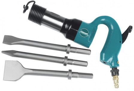 Heavy duty pneumatic hammerset + 3 chisels 12,7mm