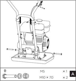 Vibratory plate with petrol engine 8.2kn