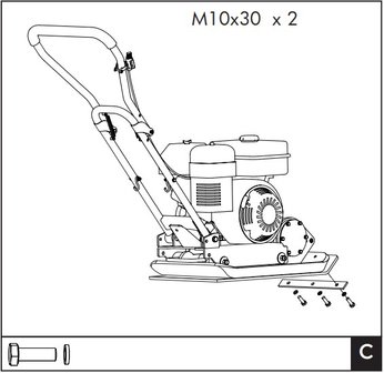 Vibratory plate with petrol engine 8.2kn