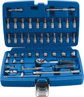 46-piece Socket Set, 1/4, INCH Sizes