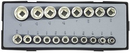 1/2 Socket set SAE 19pc