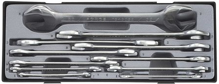 Double open end wrench set 11pc