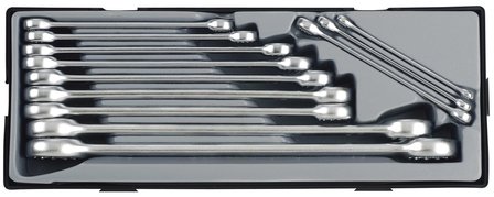 Flat ring wrench set 12pc