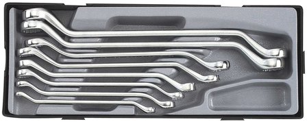 Offset ring wrench set SAE 8pc (45&deg; bowed)