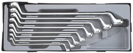 Offset ring wrench set 8pc (75&deg; bowed)