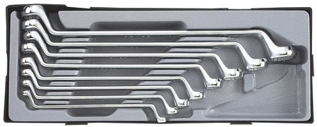 Offset ring wrench set 8pc (75&deg; bowed)