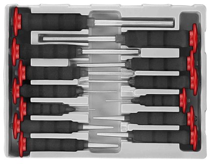 Quakeproof pin &amp; taper punch set 13pc