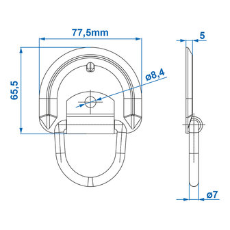 Cargo lashing anchor 76x66mm