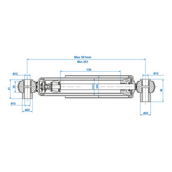 Shock absorber 900kg CC=250-380 set of 2 pieces