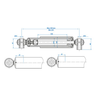 Shock absorber 1300-1800kg CC=250-380 set of 2 pieces