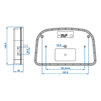 Rear light 6 functions 240x150mm LED left
