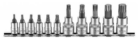 1/4 &amp; 3/8 Star tamperproof socket bit set 11pc