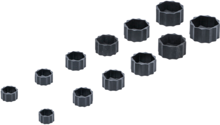 Extractor Cap Set for damaged hexagon Nuts and Bolts 12 pcs