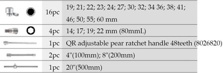 3/4 12pt. socket set 24pc