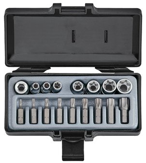 Star socket &amp; bit set 17pc