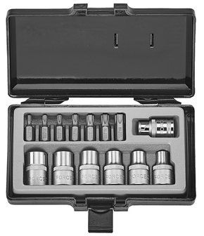 Star socket &amp; bit set 14pc