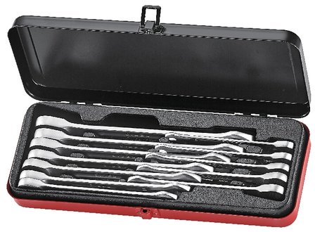 Flat gear wrench set 12pc