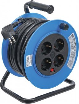 Cable Reel 15 m 3x1,5 mm&sup2; 4 Socket Outlets IP 20 3000 W