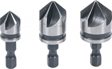 Countersink Bit Set HSS 6.3 mm (1/4) 12 - 16 - 19 mm 3 pcs