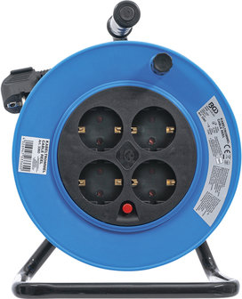 Cable Reel 15 m 3x1,5 mm&sup2; 4 Socket Outlets IP 20 3000 W