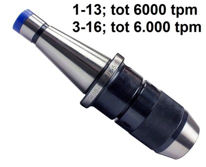 Drill chuck with integrated arbor DIN2080