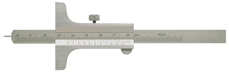 Depth gauge with interchangeable hardened steel gauge 0-200mm