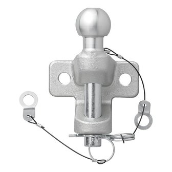 Tow bar ball silver combined double version D20.2/S350 E-type approved