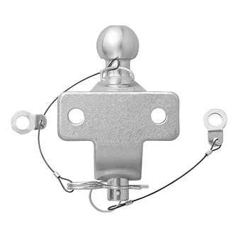 Tow bar ball silver combined double version D20.2/S350 E-type approved