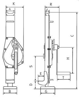 Jack force 3 tons, 21.00 kg